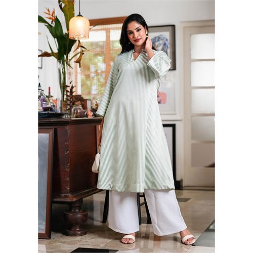 TAHIRA GREEN STRIPE KURTA