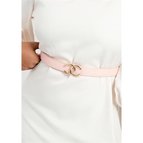 TINLEY DOUBLE RING LIGHT PINK BELT