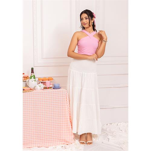 VIANNE WHITE MAXI SKIRT