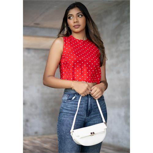 ZION RED CROP BLOUSE