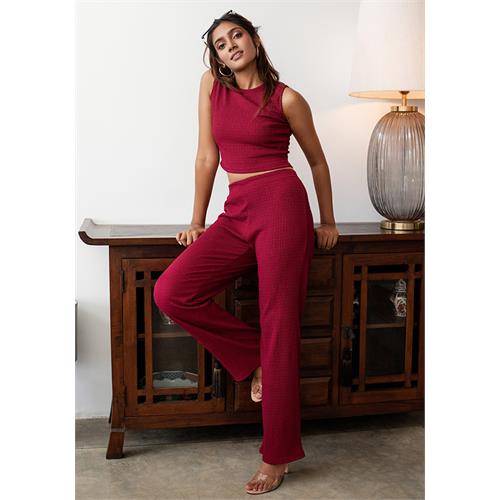 AURORA STRAIGHT MAROON LEG PANT