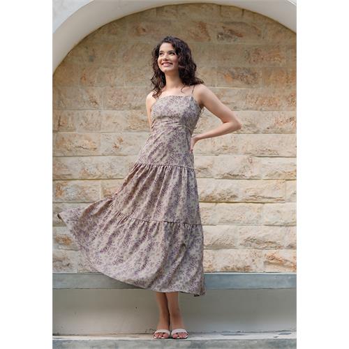 BELLA BROWN PRINTED DRESS