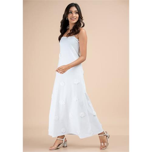 BELLA FLOWER APPLIQUE DRESS