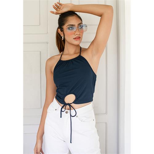 LILY NAVY BLUE CUT OUT TOP