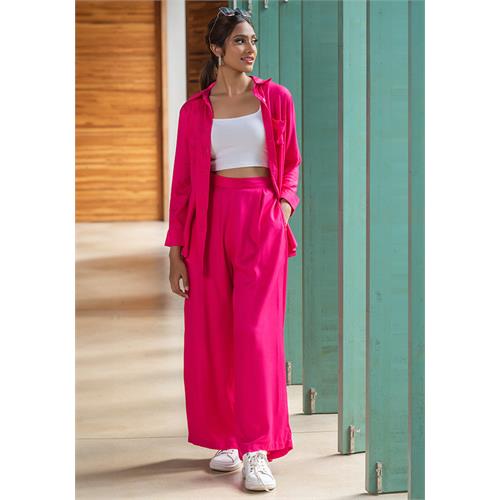 NICOLE RED WIDE LEG PANT