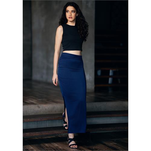 NOVA ROUCHED BLUE SKIRT