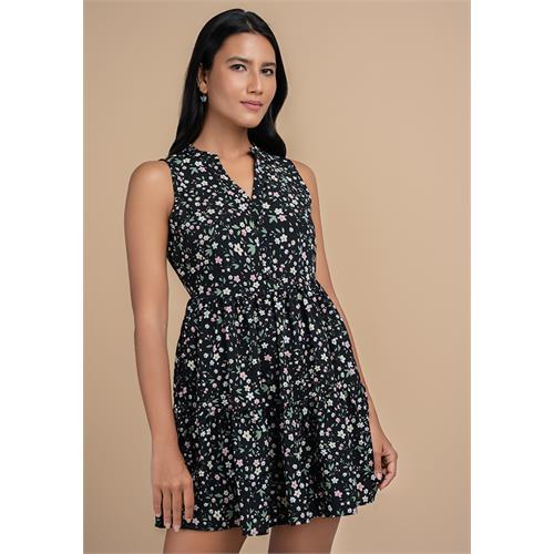 REBECCA SLEEVELESS PRINTED DRESS