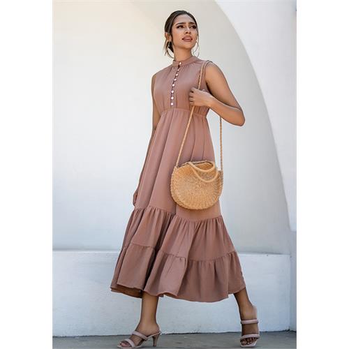 SERA SLEEVELESS BROWN DRESS