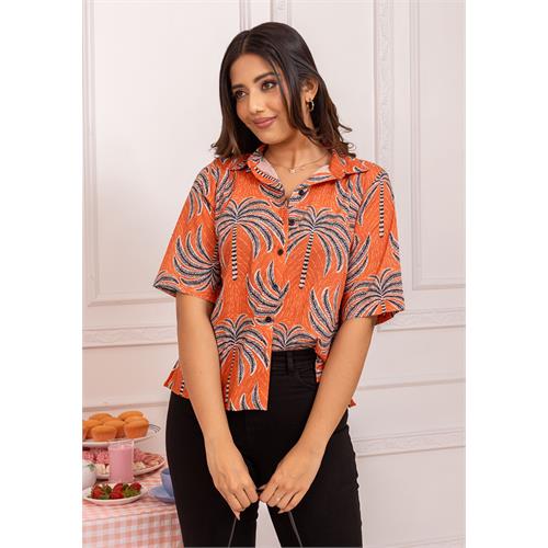 TWIX PRINTED ORANGE BLOUSE