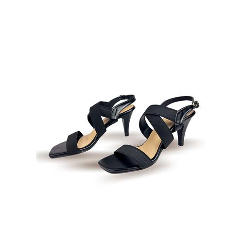 CROSS STRAP BLACK HEEL