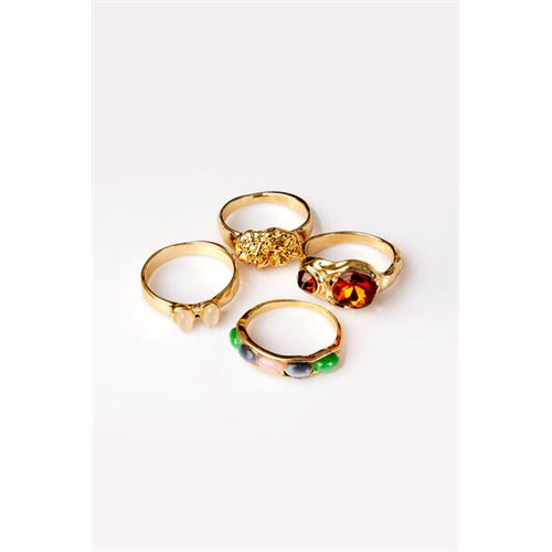 Backstage Multi Stone Detailed Set Of Rings