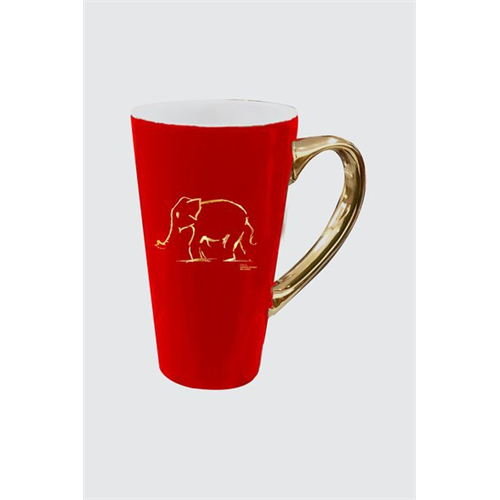 Luv SL Red Gold Plated Elephant Mug