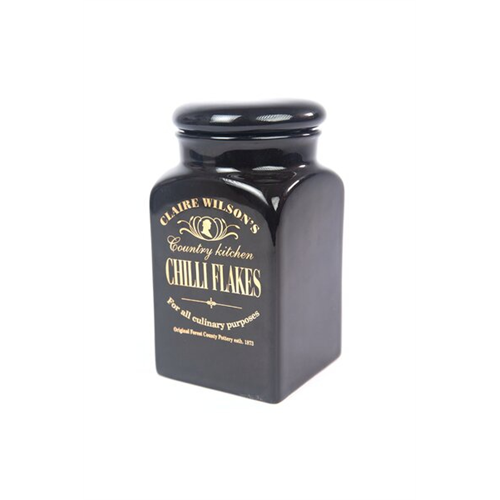 Odel Chilli Flakes Storage Jar Ceramic Black
