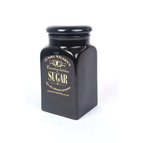 Odel Sugar Storage Jar Ceramic Black