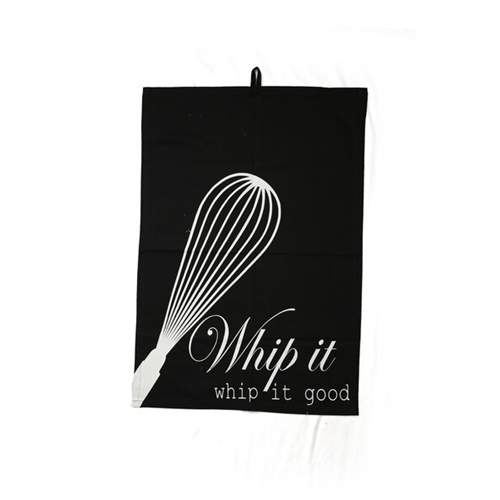 Odel Kitchen T Towel Black With Wording Whip It