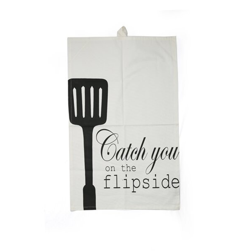 Odel White With Wording Flip Side Kitchen Towel