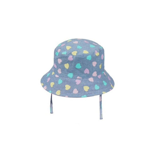 Mothercare Girls Chambray Hearts Hat