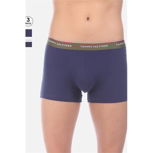 Tommy Hilfiger Men's Assorted Elasticized Waist Solid Trunks - Pack Of 3