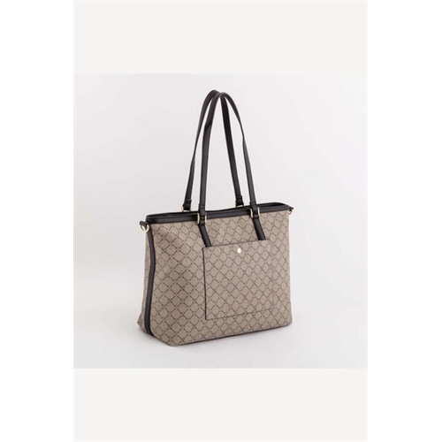 Carpisa Taupe Black Womens Tote Bag