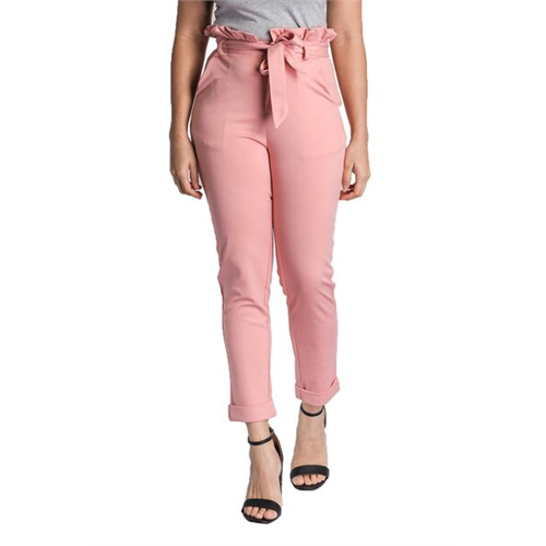 Closet Solid Colour Paper Bag Formal Pant