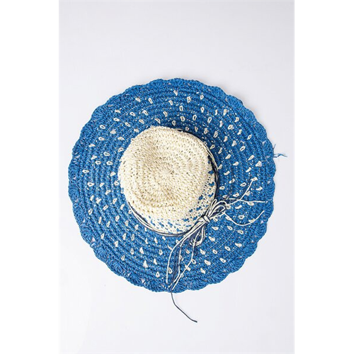 Odel Large Blue And Nude Combi Beach Hat