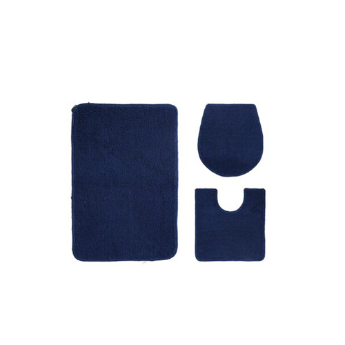 Odel Solid Navy Blue Nonslip Bathmats - 3pcs Set
