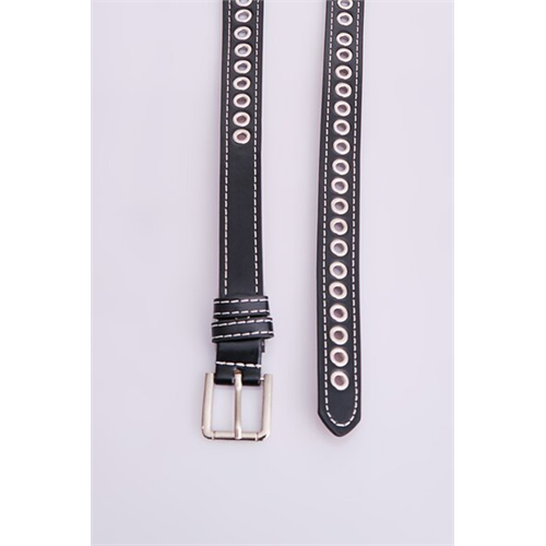 Backstage Black Square Buckle Detailed Belts