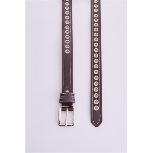 Backstage Dark Brown Square Buckle Detailed Belts