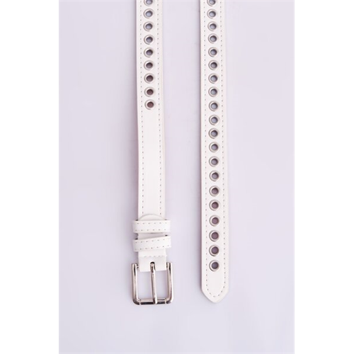 Backstage White Square Buckle Detailed Belts