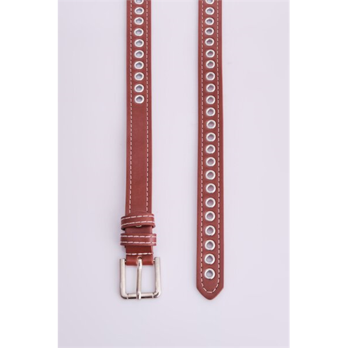 Backstage Wine Red Square Buckle Detailed Belts