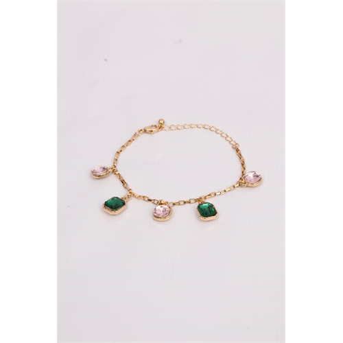 Backstage Gold And Multi Stone Detailed Bracelet