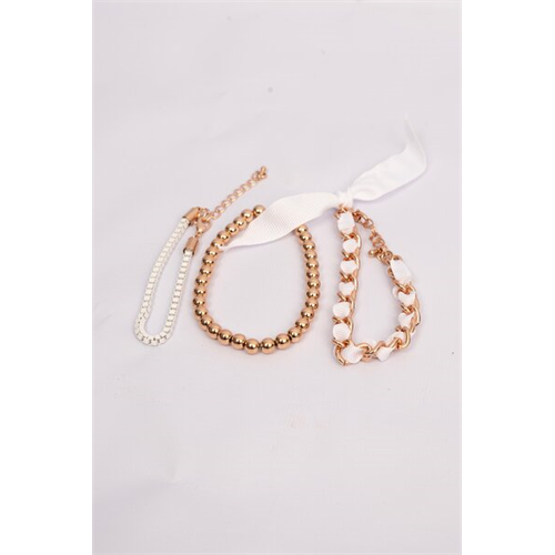 Backstage Rose Gold Detailed Set Of Bracelets