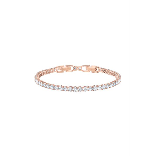 Swarovski Tennis Deluxe Bracelet, White, Rose-Gold Tone Plated