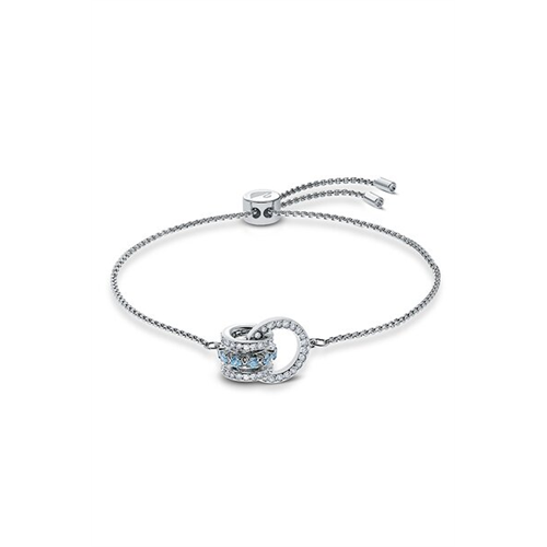 Swarovski Further Bracelet, Blue, Rhodium Plated