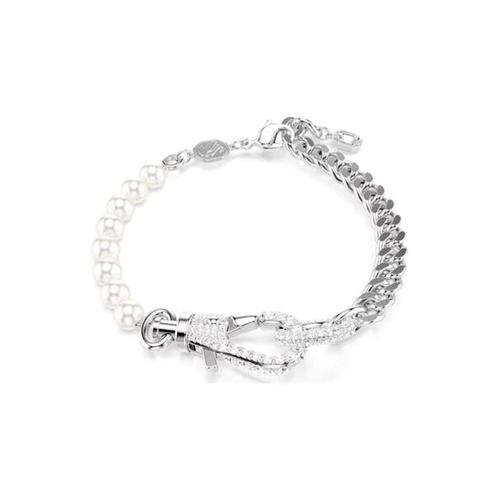 Swarovski Dextera Pav Crystal Pearl Rhodium Plated Bracelet