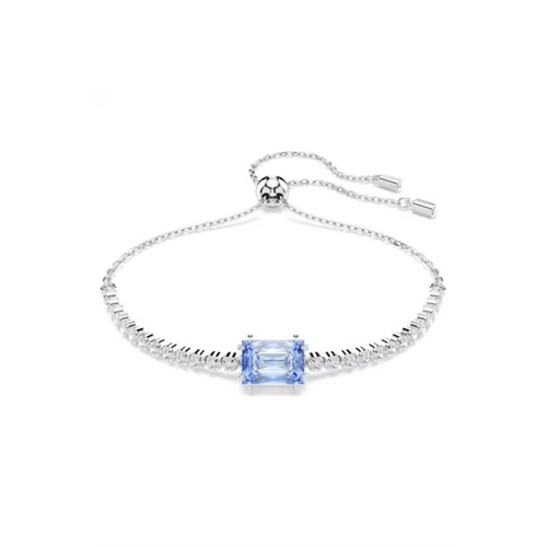 Swarovski Matrix Blue and White Crystal Rhodium Plated Bracelet