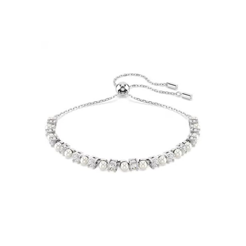 Swarovski Matrix Crystal Pearl Rhodium Plated Bracelet