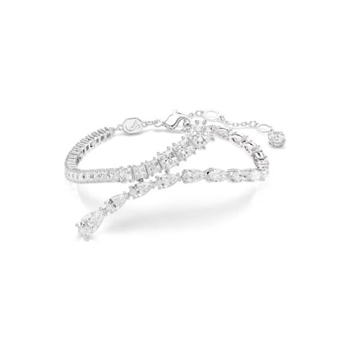 Swarovski Matrix Mixed Cut White Crystal Rhodium Plated Bracelet