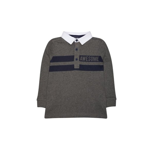 Mothercare Blue And Grey Striped Rugby Top