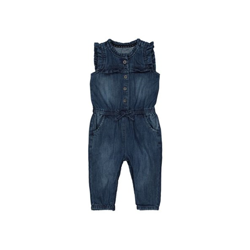 Mothercare Blue Denim Frill Jumpsuit