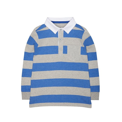 Mothercare Boy Blue & Grey Stripe Long Sleeve T-Shirt