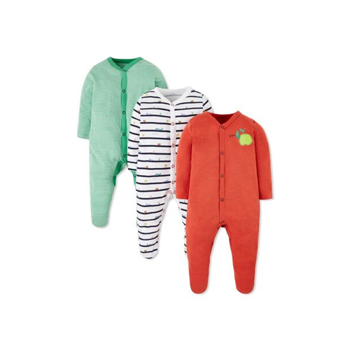 Mothercare Boys Bugs Sleepsuits - 3 Pack