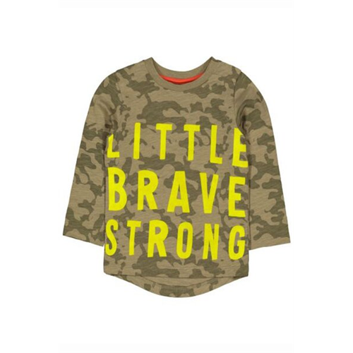 Mothercare Boys Green Camo Little Brave T-Shirt