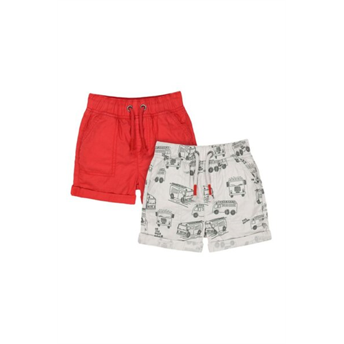 Mothercare Boys Red Alert Poplin Shorts 2 Pack