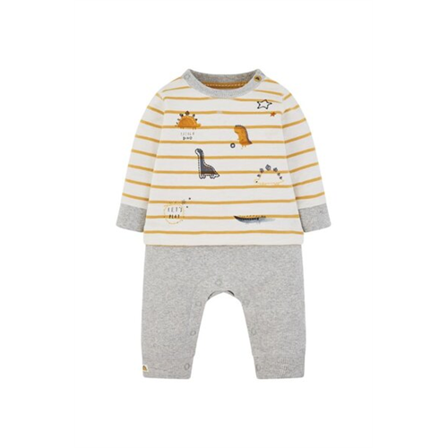 Mothercare Boys Stripe Dino All In One