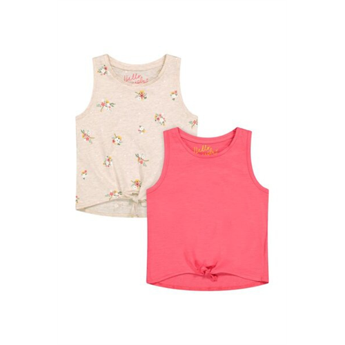 Mothercare Girls Arizona Escape Floral Printed and Solid Color Vest - 2 Pack