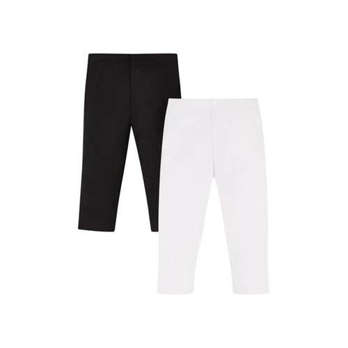 Mothercare Girls Black And White Leggings - 2 Pack