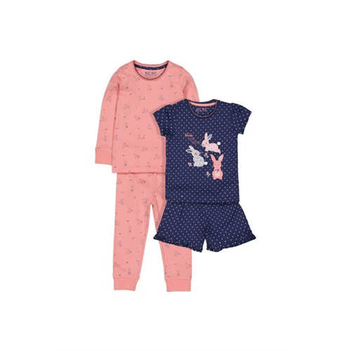 Mothercare Girls Bunny Pyjama 2 Pack