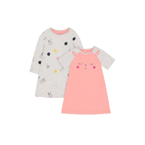 Mothercare Girls Bunny & Spot Nightdress 2 Pack