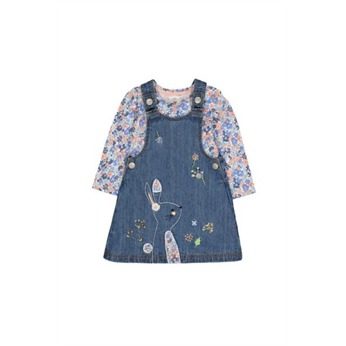 Mothercare Girls Denim Bunny & Floral Set